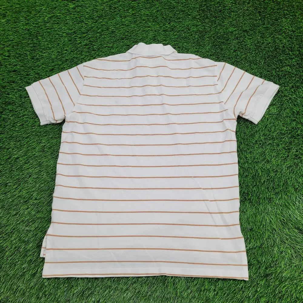 Ralph-Lauren Stripes Polo Shirt M/L 21x27 White Small-Pony